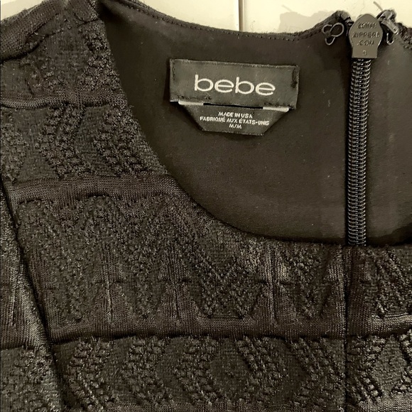 Bebe Little Black Peplum Party Dress Size Medium…WORN ONCE - Picture 3 of 3